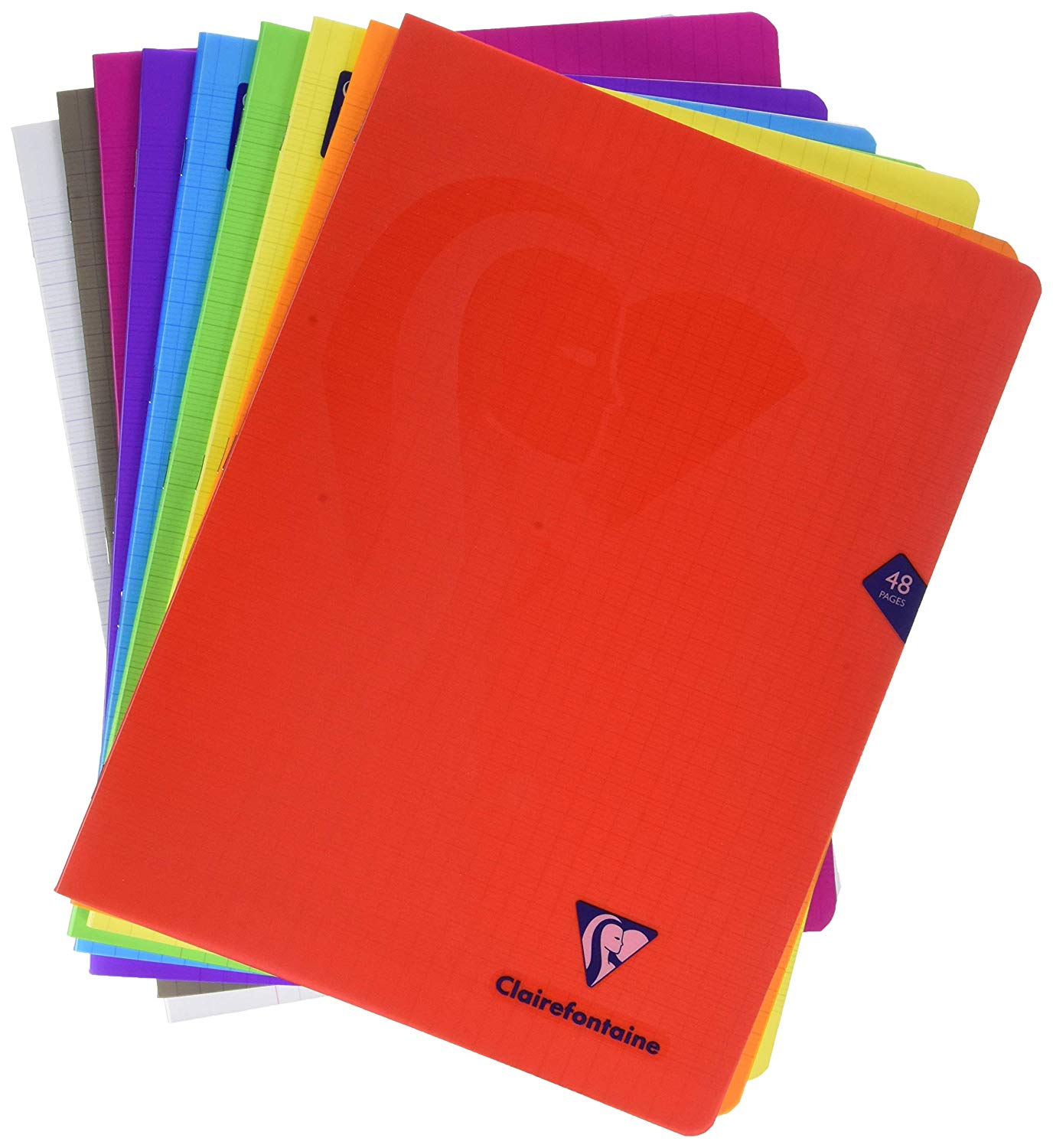 Clairefontaine 299311AMZC Set of 9 Stapled Notebooks, 24x32cm, 48 Square Pages