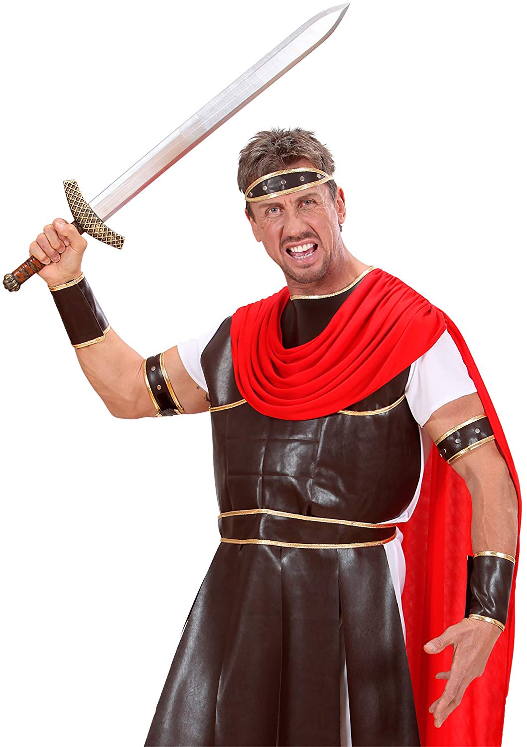 Metallic Crusader Sword 86cm Swords Novelty Toy Weapons & Armour for Fancy Dress Costumes Accessory, 86 cm - Image 3
