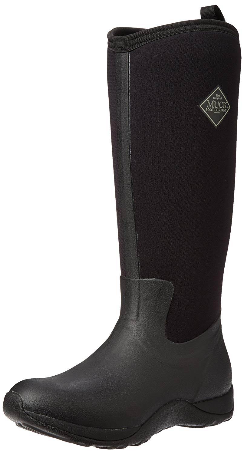 Muck Boots Women's Arctic Adventure Fleece Lined Waterproof Pull on Boot, Black, 6, 6 UK