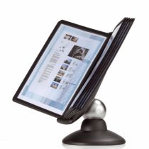 Durable SHERPA MOTION Display Panel Desk Unit | 10 Panels and Tabs in Black | Adjustable and Rotatable for Complete Flexibility | Ideal for A4 Documents