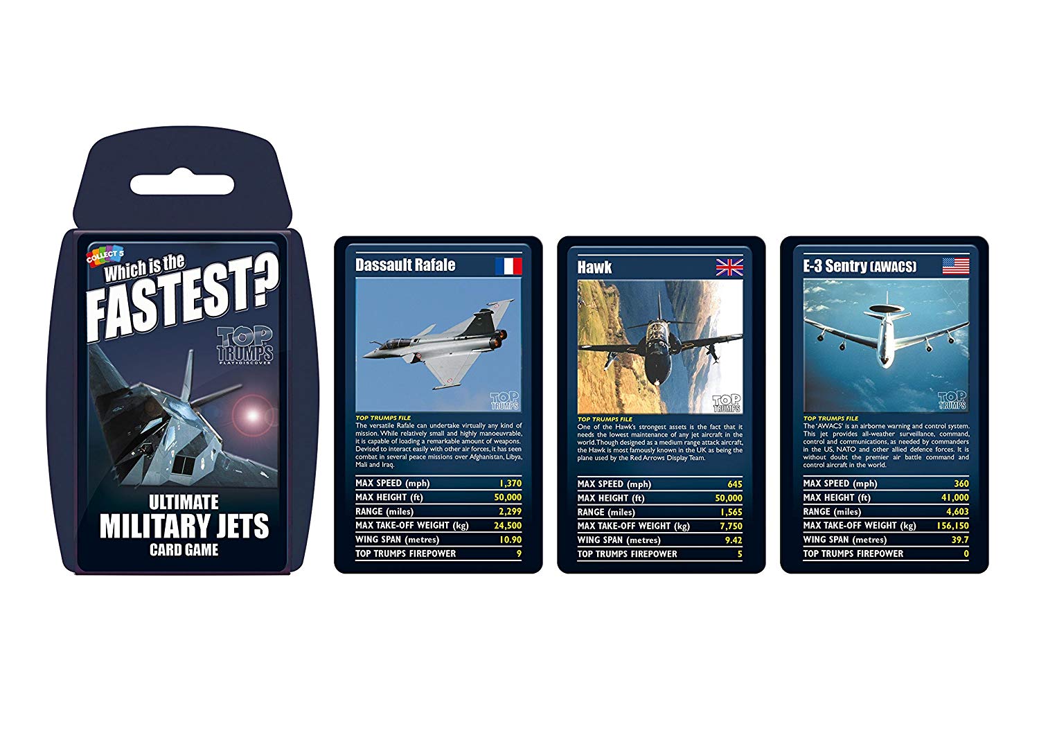 Ultimate Military Jets Top Trumps Card Game, 85mm x 140mm x 20mm - Image 2