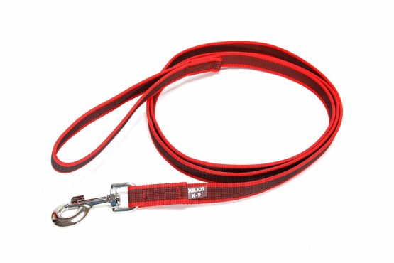 Julius-K9 Color and Gray Super-grip leash with handle, 20 mm x 2 m, red-gray