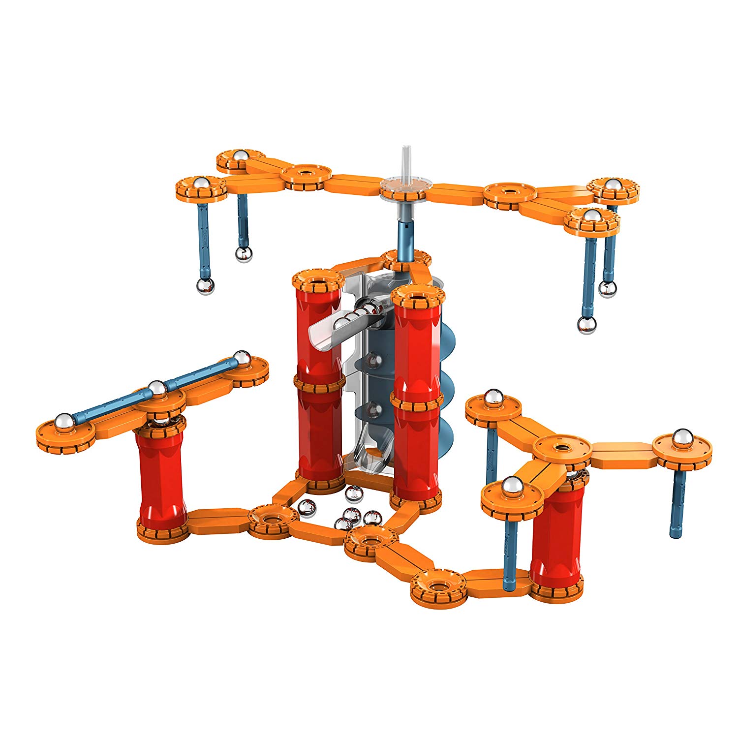 Geomag Mechanics Gravity Motor System - 169 PCS, Blu, Orange, Red, 169 Pieces - Image 2