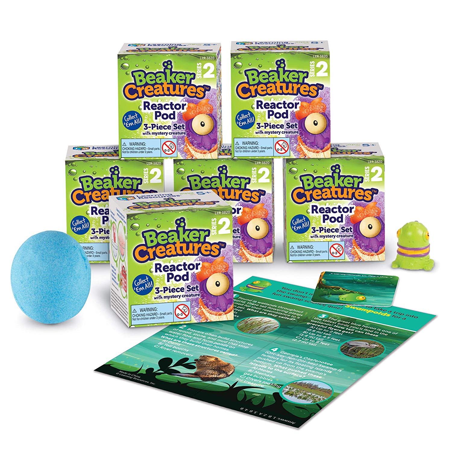Learning Resources 6-Pack Reactor Pods - Beaker Creatures (Series 2), Multi-color