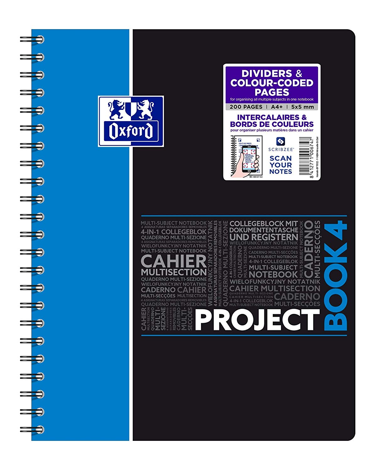 Oxford A4 Squared 100 Pages Notebook, Projectbook