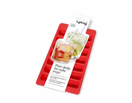 Lékué Ice Cubes Tray, Rubber, Red, 22x11.2x3.5 cm - Image 2