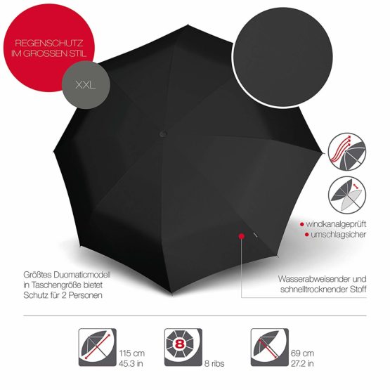 Knirps T.400 Extra Large Duomatic Folding umbrella, 36 cm, Blue (Navy) - Image 2