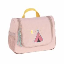 LÄSSIG Adventure Kids toilet bag with name tag, 20 cm, 1,6 L, Tipi pink