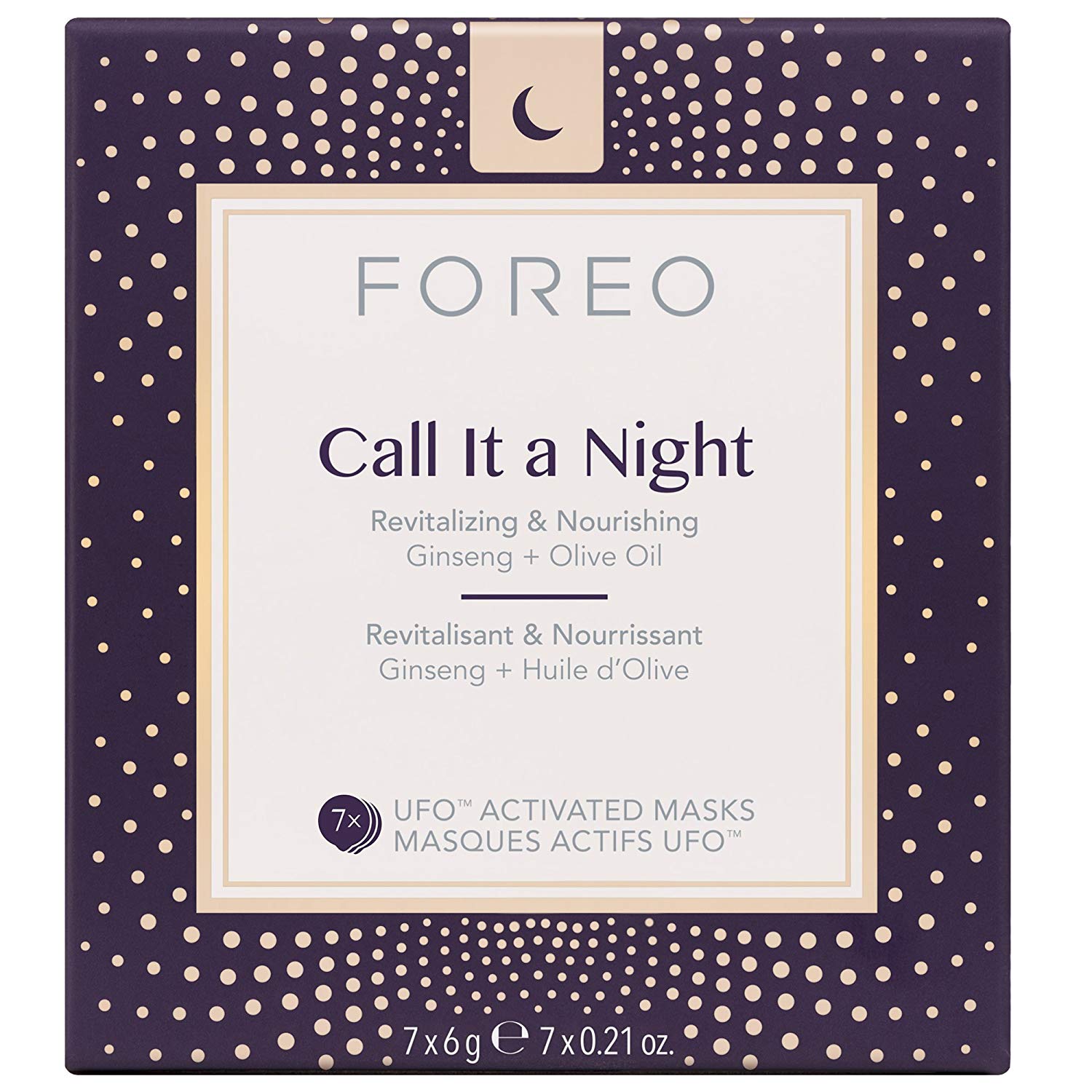 FOREO Call it a Night UFO Activated Facial Mask for Dryness & Fine Lines, 7 pack, Revitalizing & Nourishing