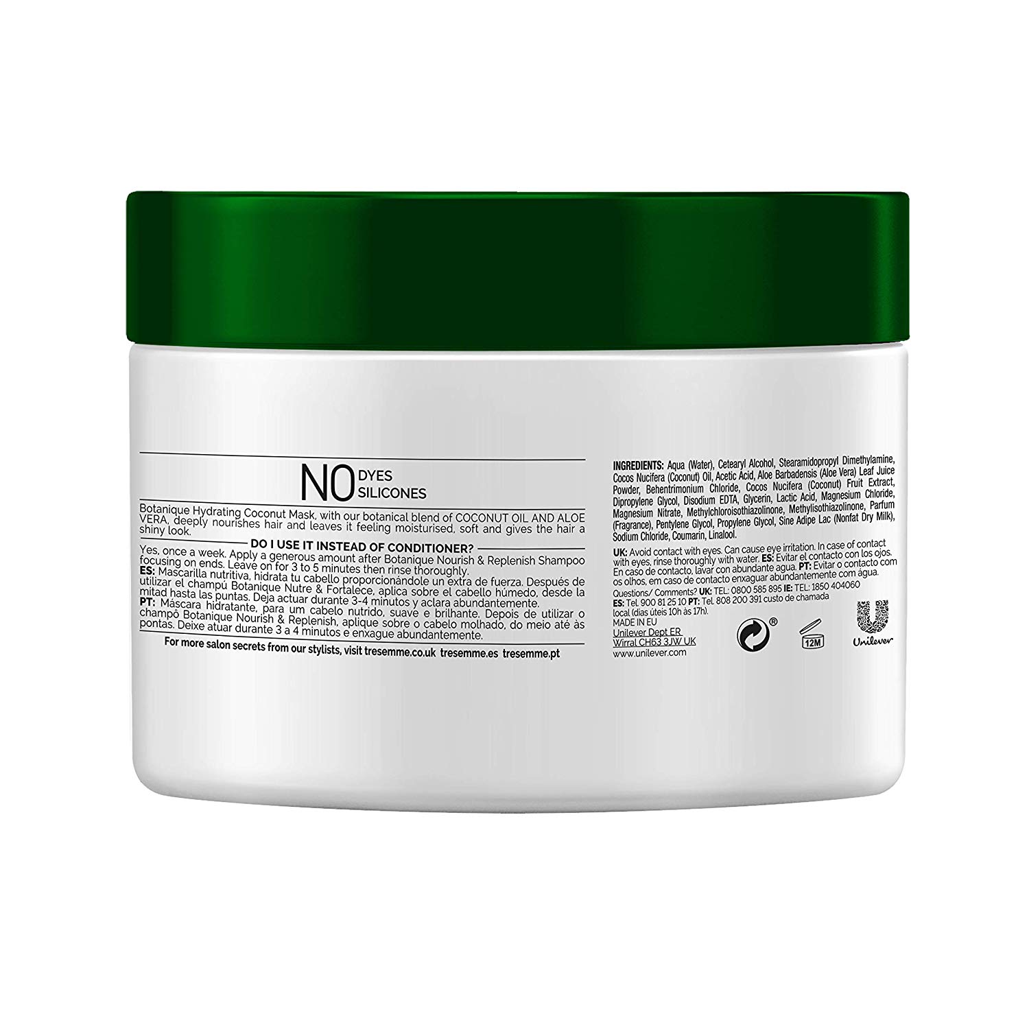 TRESemmé Botanical Hydrating Coconut Mask (Pack of 3), Black, 1 count (Pack of 3) - Image 2