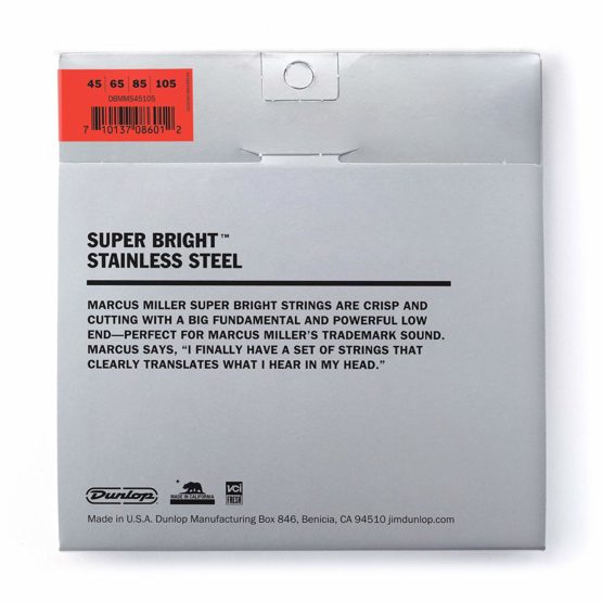 Dunlop DBMMS45105 Marcus Miller Super Bright Bass Strings, Medium.045–.105, 4 Strings/Set - Image 2