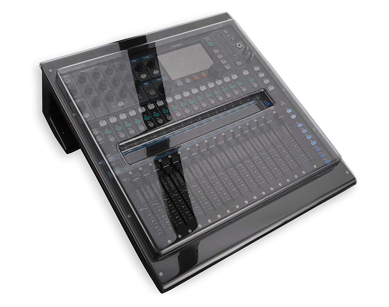 Decksaver Cover for Allen & Heath QU16, Super-Durable Polycarbonate Protective lid in Smoked Clear Colour, Made in The UK