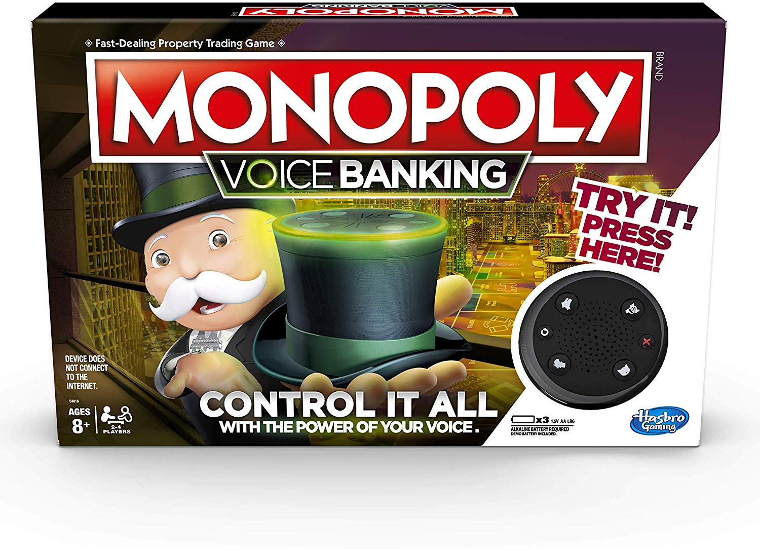 Monopoly Voice Banking Electronic Family Board Game,4 players for Ages 8 and up, Nylon/a, 6.4 x 40 x 26.7 cm