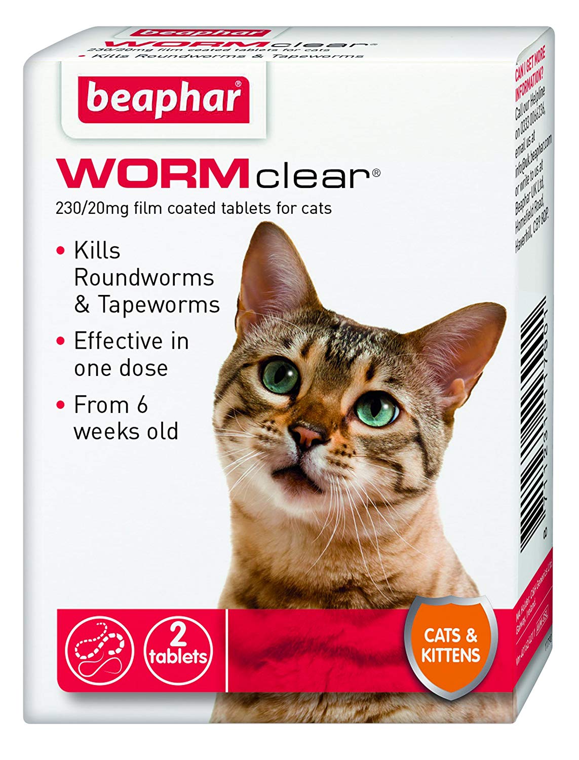 Beaphar, WORMclear® Tablets for Cats, 2 Tablet Pack