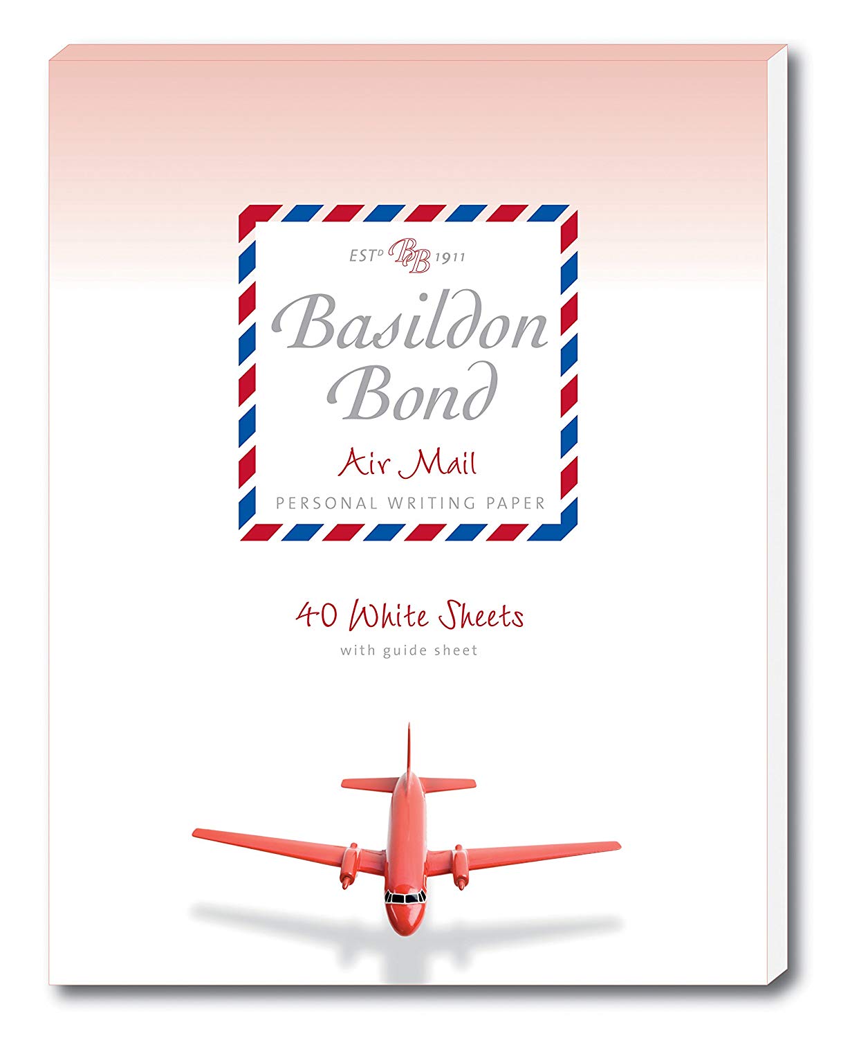 Basildon Bond P4TO 178 x 229 mm Writing Pad with 40 Sheets - Airmail White,100101816