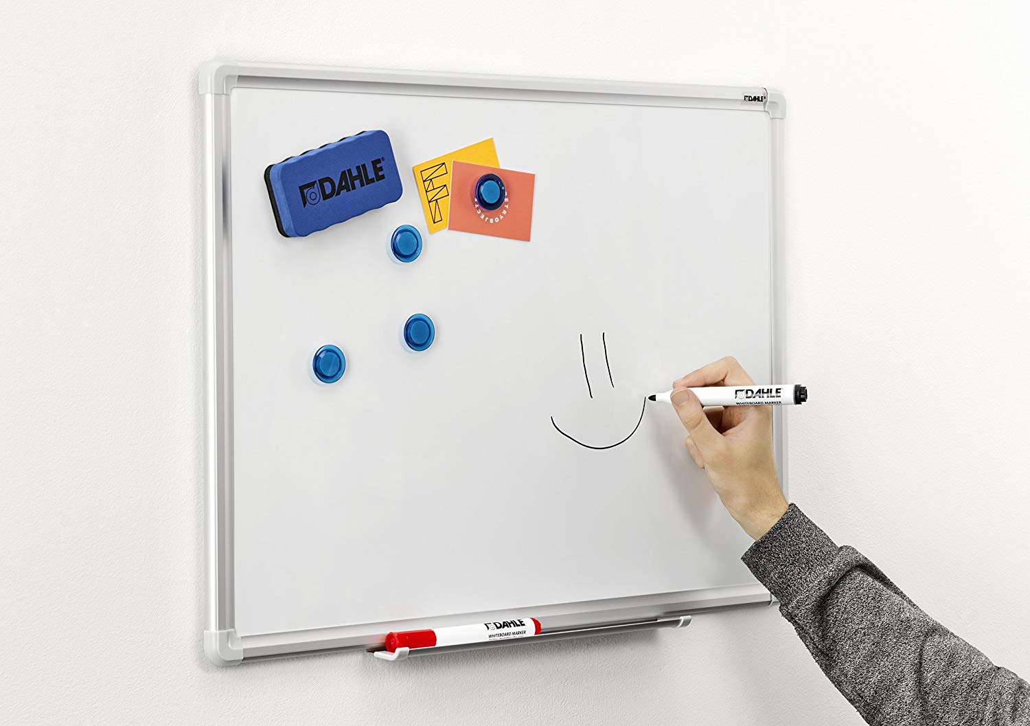 Dahle Magnetic Whiteboard with Aluminium Frame (60 x 90 cm),White,95151, W60 x H90 cm - Image 2