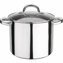 GSW Stahlwaren GmbH Stock Pot with Glass Lid, Silver/Clear, 22 x 18 cm, 6.8 Litre