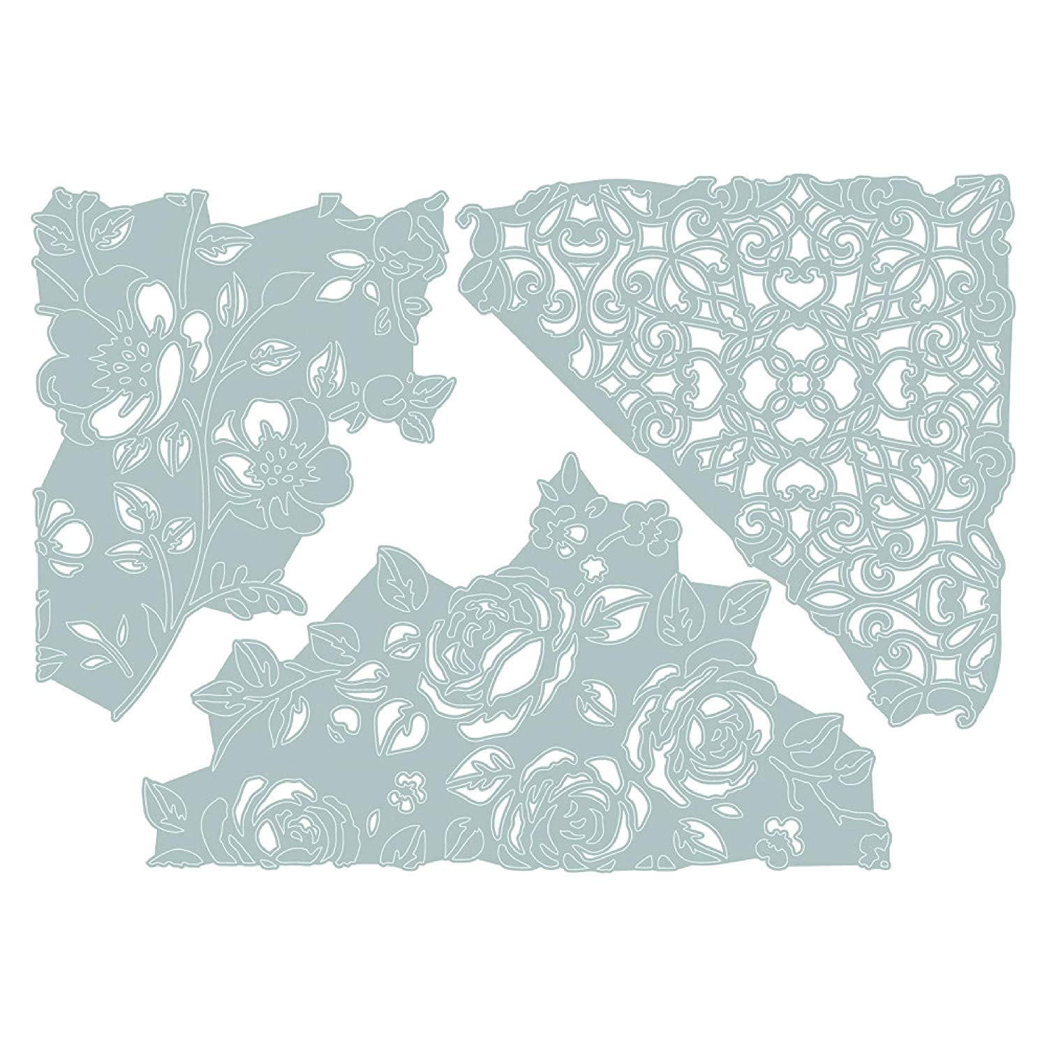 Sizzix 662688 Thinlits Die Set 3PK-Mixed Media #5 by Tim Holtz, Metal, Multicolour, 9.53cm x 9.53 cm - 7.3 cm x 8.89 cm - Image 2