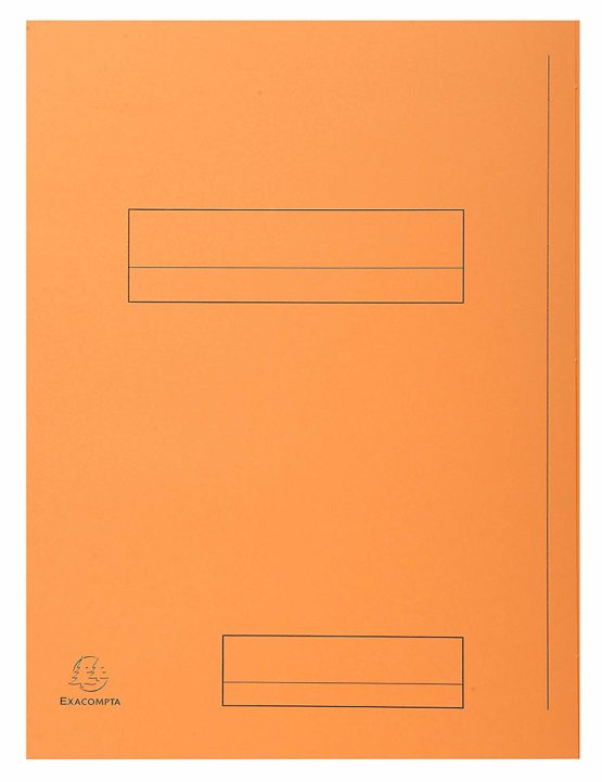 Exacompta - Ref. 335007E - Super 210 Printed 2 Flap Folders, A4 - Orange, Pack of 50
