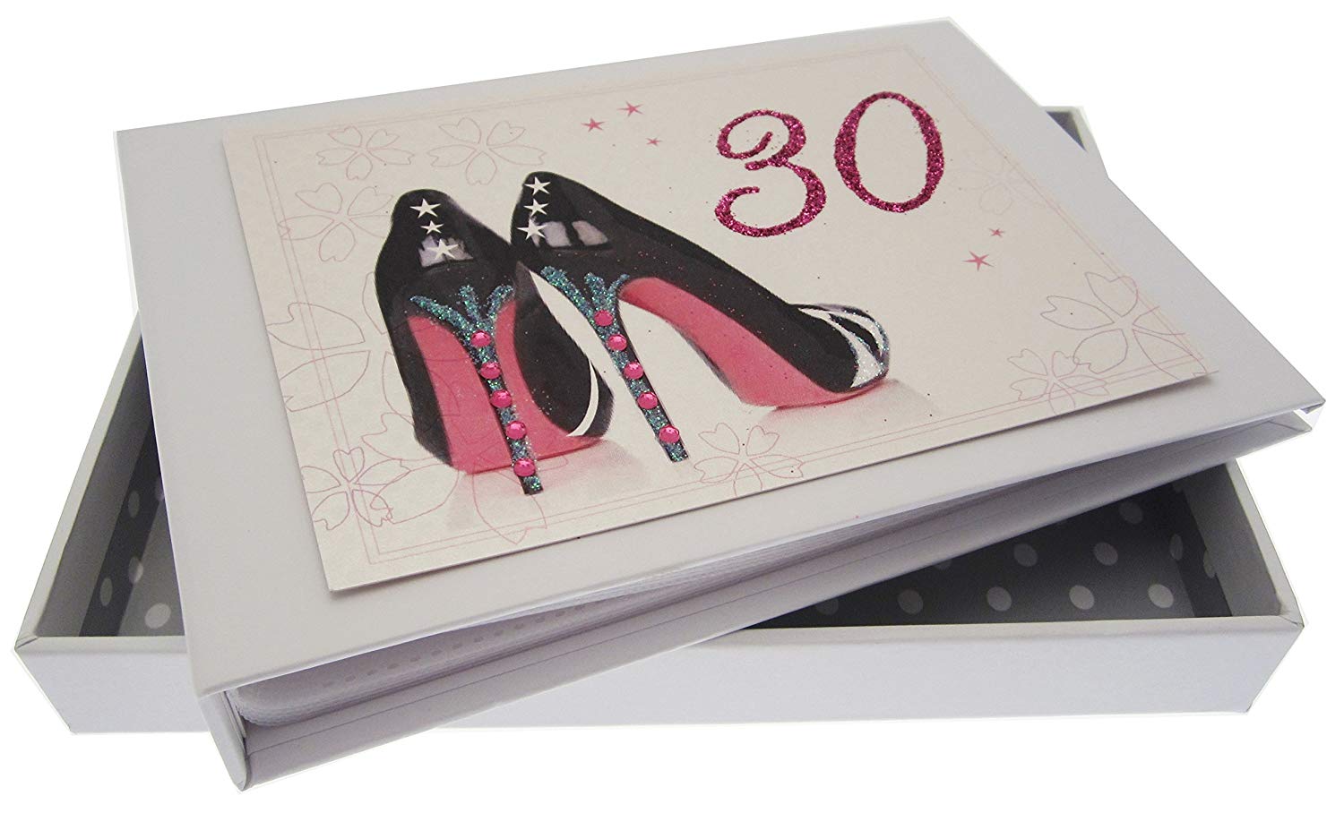 WHITE COTTON CARDS, 30th Birthday, Tiny Album, 2 Shoes, Medium