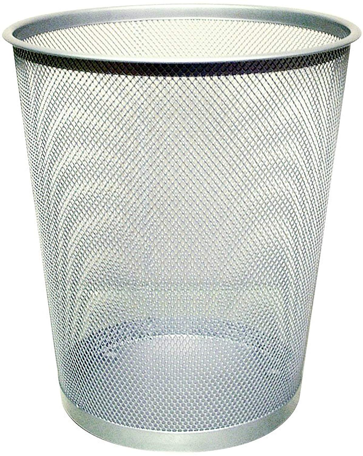 Q-Connect Waste Basket Mesh 18 Litre Silver KF00849, diameter 29,5 cm, Höhe 34,5 cm