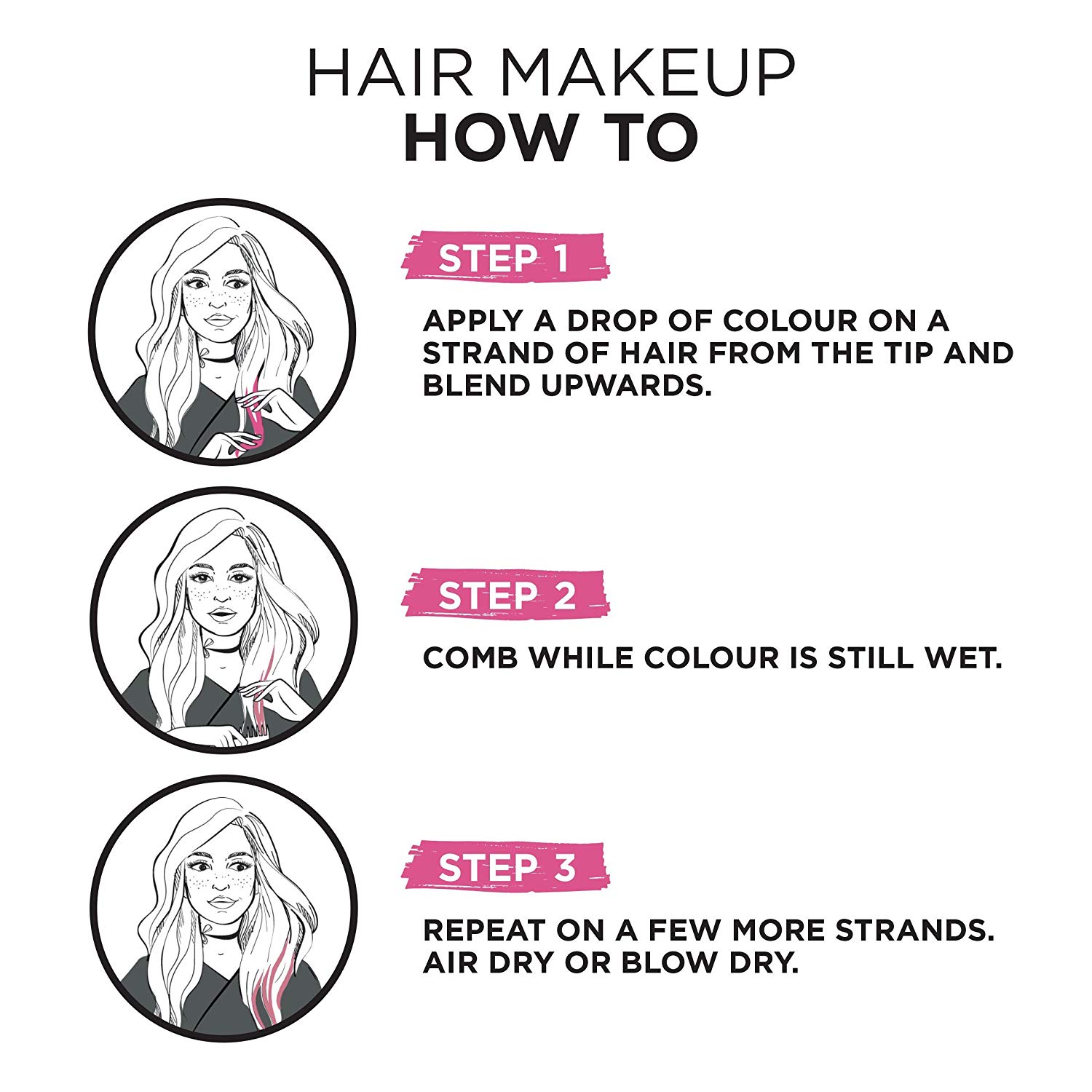 Colorista Hair Makeup Temporary Brunette Hair Colour, Mauve Purple, 30 ml (Pack of 1) - Image 3