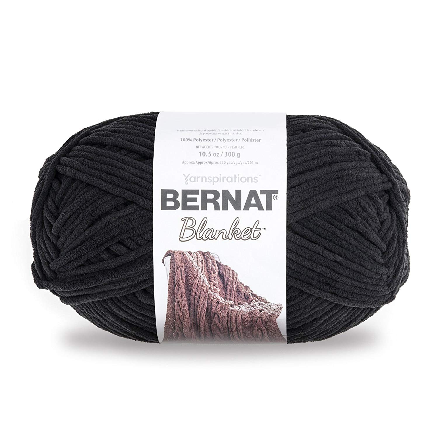 Bernat Blanket Yarn, 300 grs/ 10.5 oz, Coal, 300g