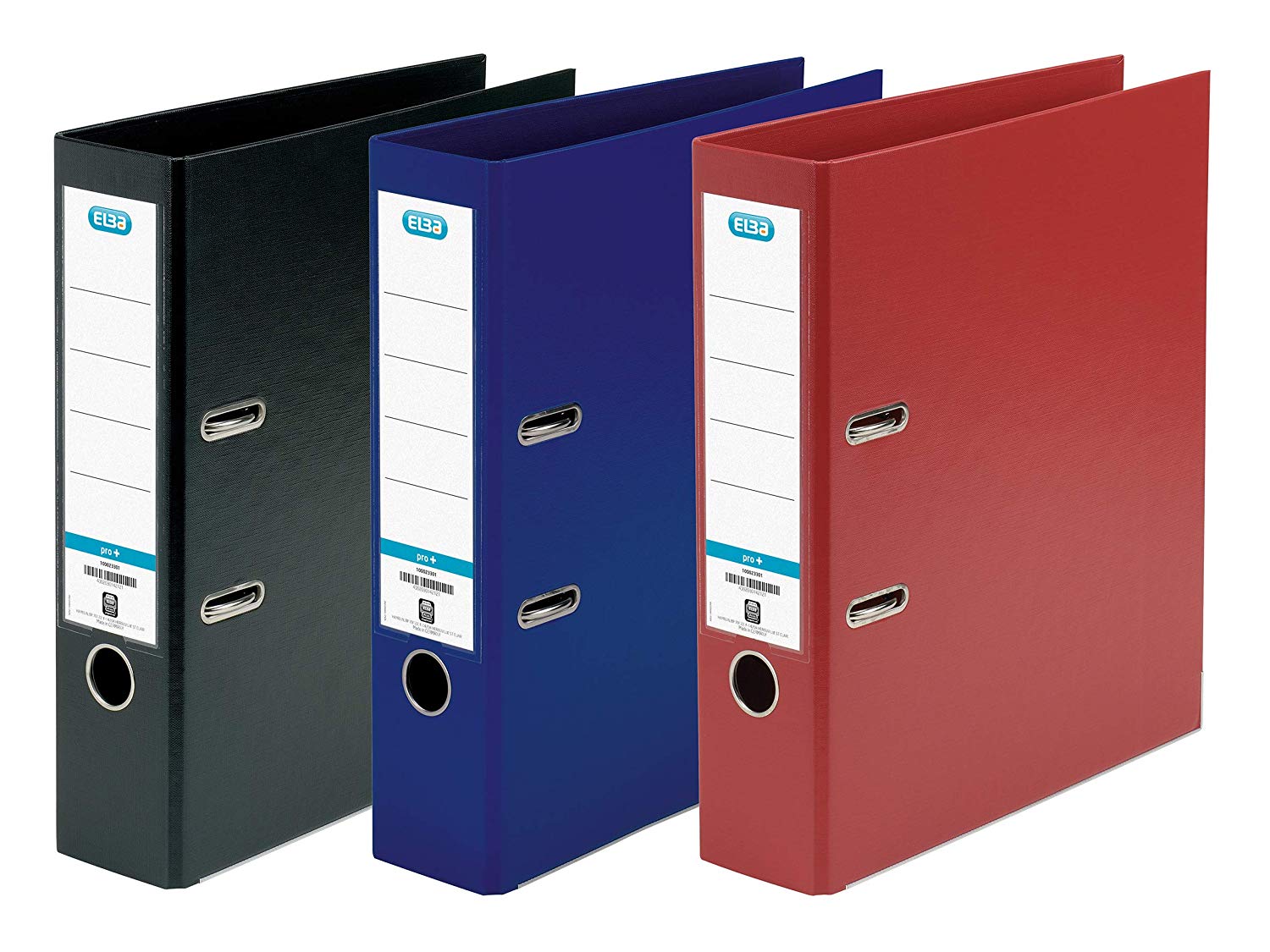 Elba Lever Arch File, A4 Plastic on Board file, Assorted, Pack of 3