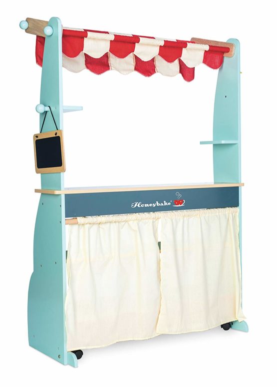 Le Toy Van - Honeybake Reversible Pretend Wooden Shop And Cafe Stall Role Play Kids Toy | Cafe Or Supermarket Pretend Play Shop - Image 2