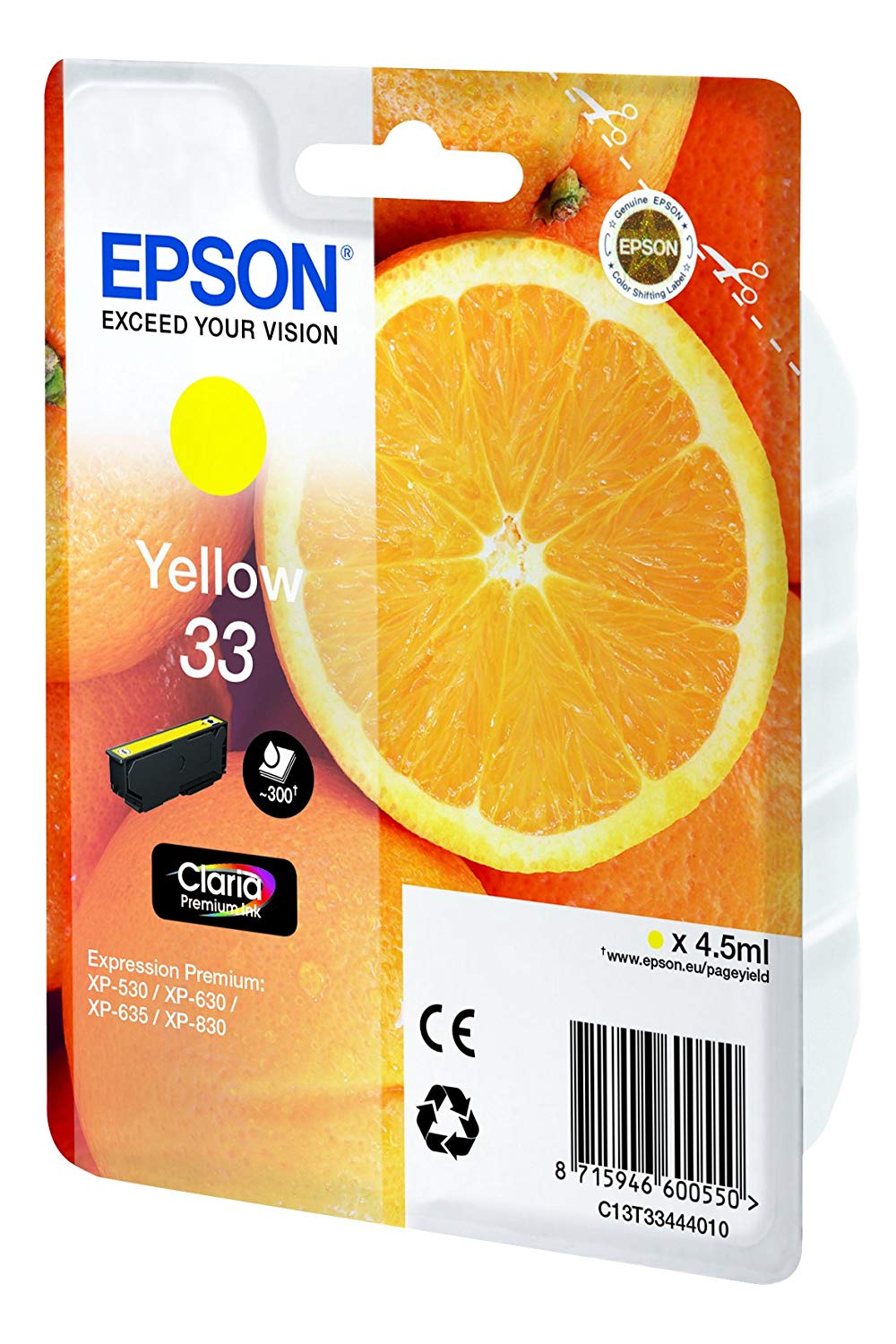 Epson 33 Yellow Oranges, Genuine, Claria Premium Ink, Standard - Image 2