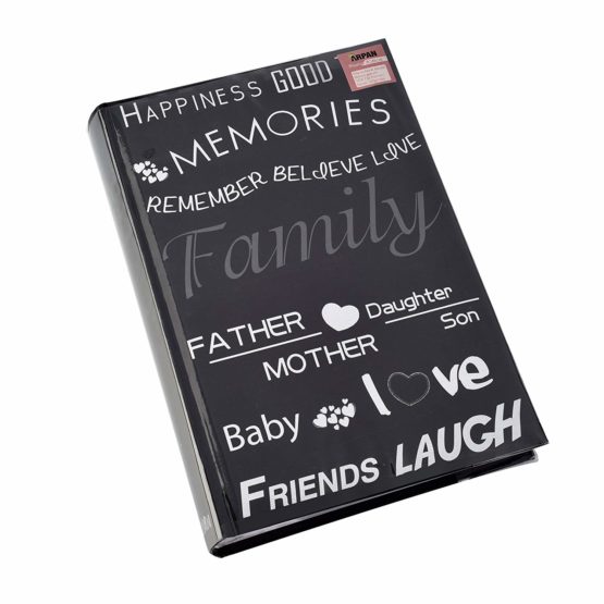 ARPAN Family, Friends Travel/Holiday Destinations/Memory Photo/Picture Album with Memo Writing Area and Decorative Text Design Fit 300 4 x 6-Inch / 10x15cm Photos (Black Text Design) - Image 2