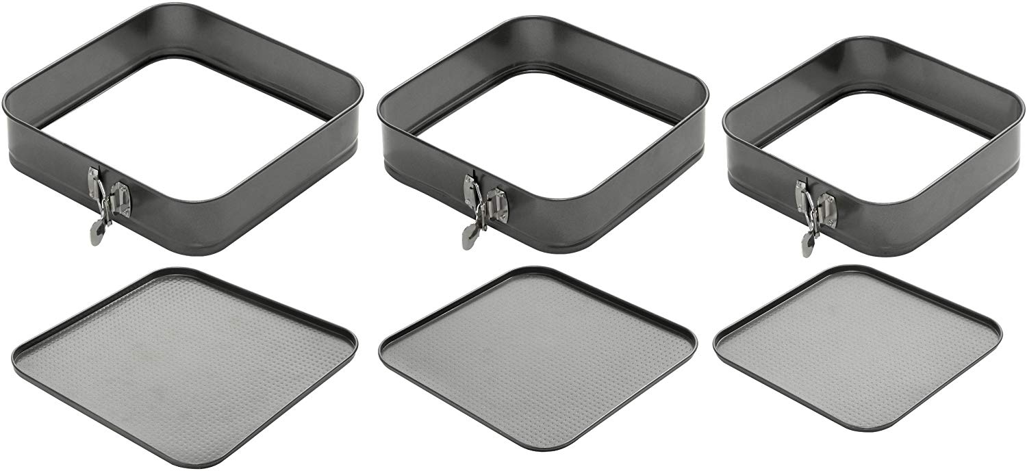 Premier Housewares Versatile Set of Three Spring Form Cake Tin, Black, Set Of 3 - Image 2