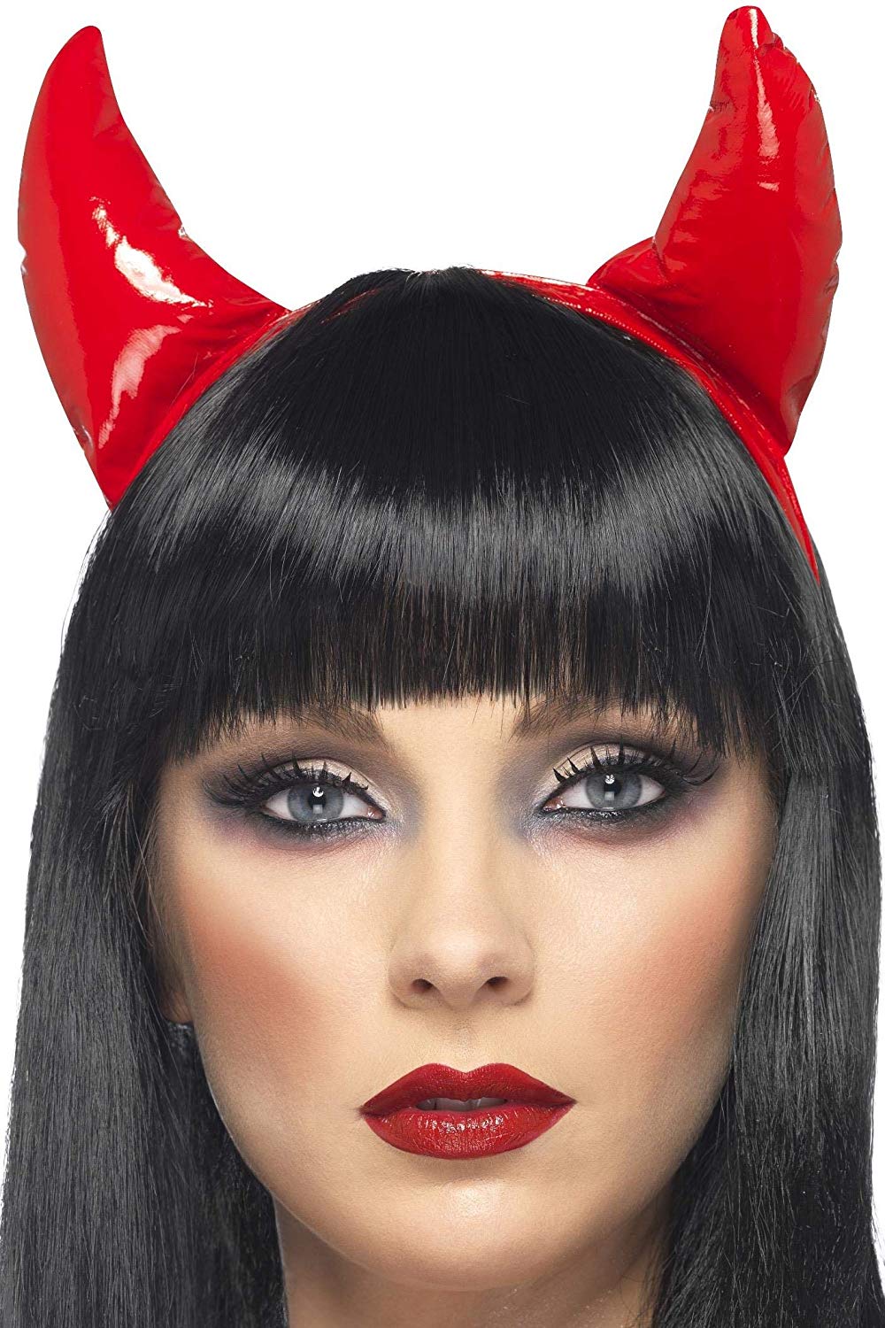 Smiffys Red Devil Horns on Headband, One Size Fits All Halloween Fancy Dress Accessory for Adults & Teens