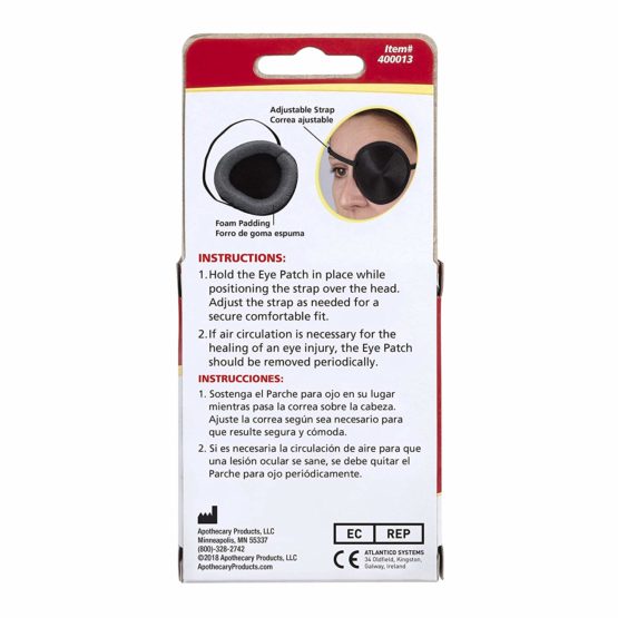 EZY DOSE AcuLife Eye Patch Eye Patch for Kids Adults Great for Injuries Pirate Costumes Games, Black, 1 count - Image 2