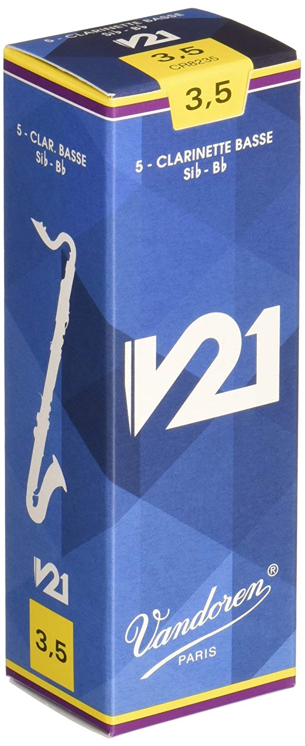 Vandoren V21 Bass clarinet reeds, box of 5 - Strength 3,5, black