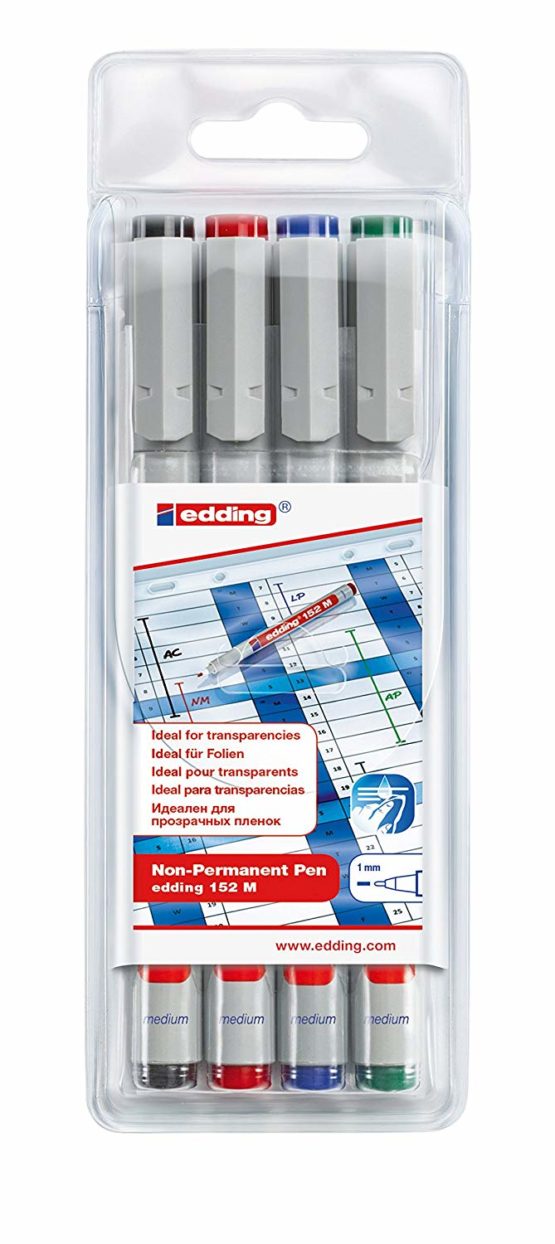 Edding 4-152-4 OHP Marker Set 152 M Non- Permanent 1 mm 4 Set