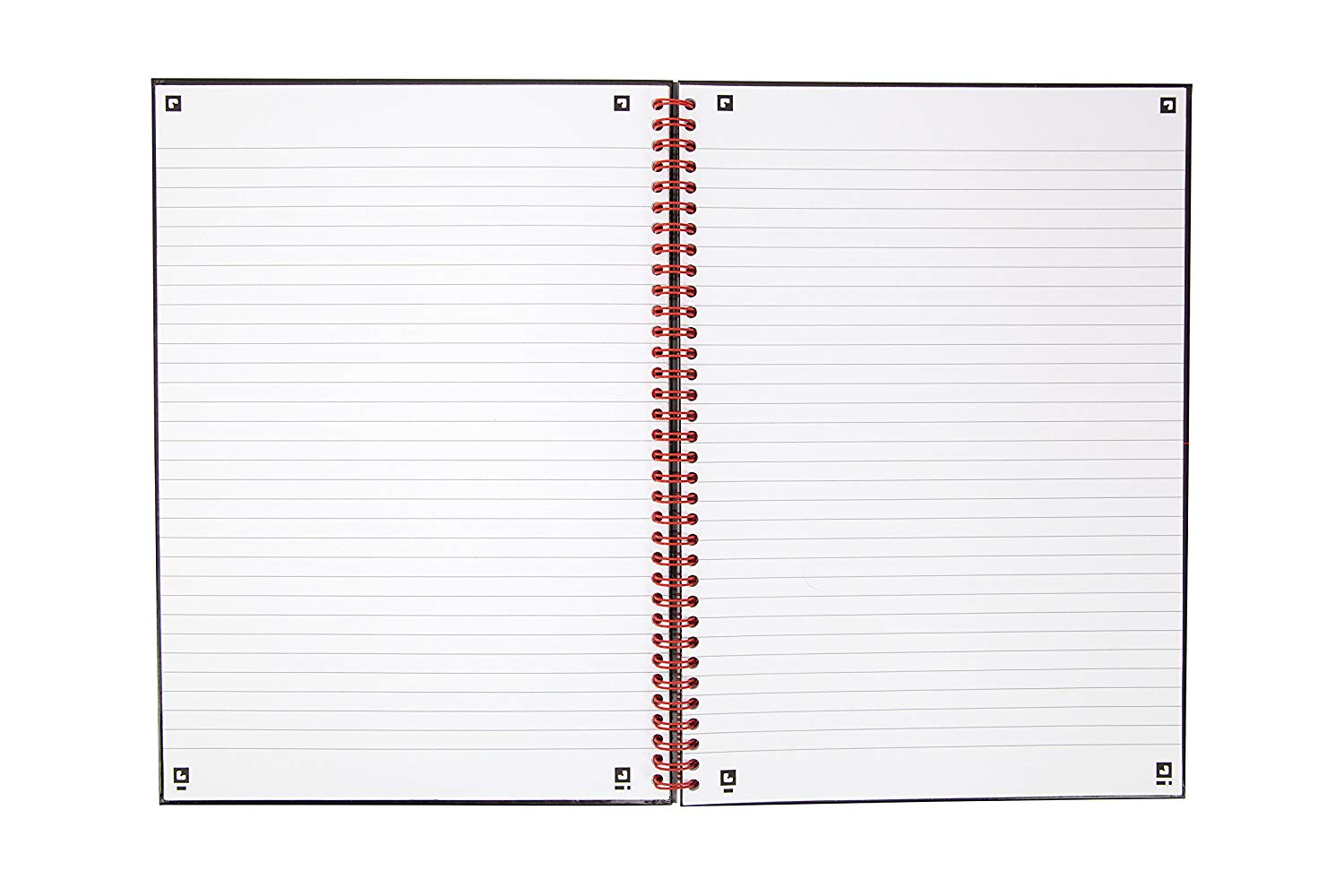 Oxford Black N' Red A4 Glossy Hardback Wirebound Notebook Ruled, Perforated, Black/Red, 140 Page - Image 2