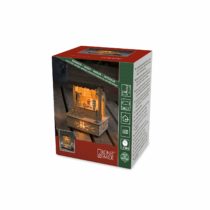 Konstsmide 2822-100 LED Wooden Market Stall “Christmas Shop” with Grey Roof Christmas Light,3 Warm White Diodes, Natural, 12.5 cm*9.5 cm*11.5 cm