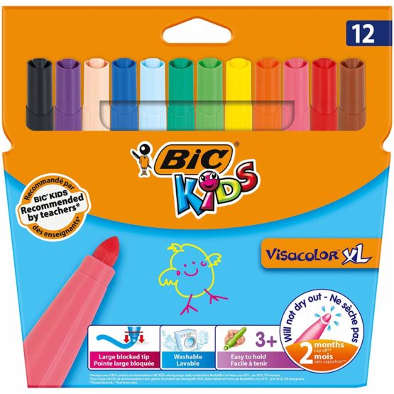BIC Kids Visacolor XL Colouring Pens 12 Pack