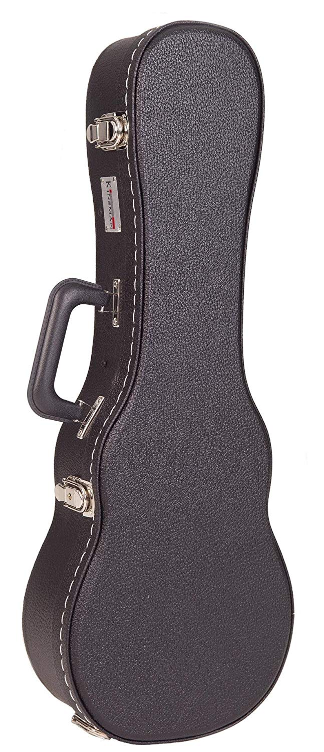 KINSMAN WOODEN UKULELE CASE - SOPRANO, Black, Lleno