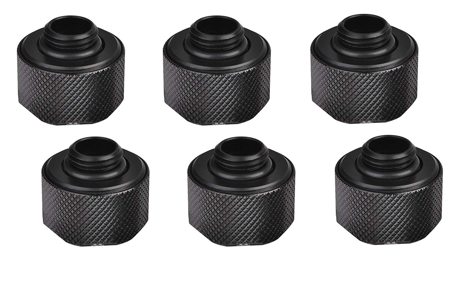 Thermaltake 16 mm Pacific C-PRO G1/4 PETG Tube OD Compression - Black (Pack of 6) - Image 2