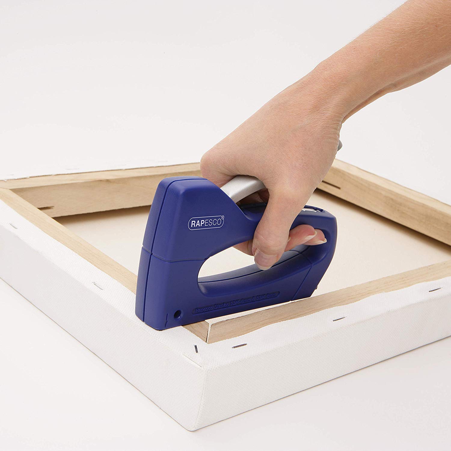 Rapesco 0955 Germ-Savvy Antibacterial, T8-Lite Staple Tacker with 300 13/6mm Staples, Blue/Chrome, Staple Tacker + Staples - Image 4