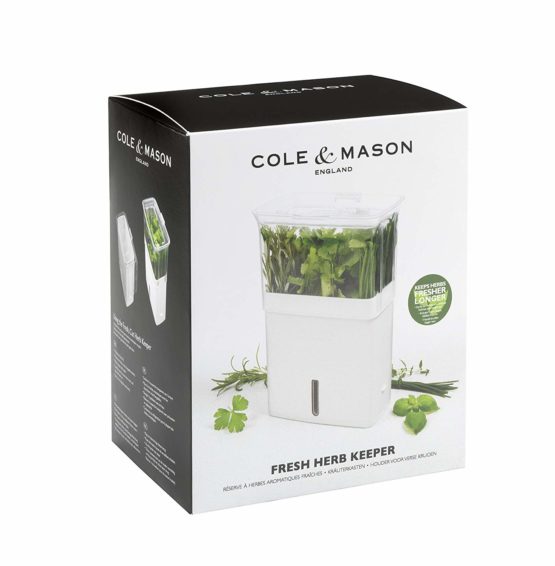 Cole & Mason H105159 Tealby Fresh Cut Herb Keeper | Herb Pot/Herb Storage/Herb Saver/Herb Box | Acrylic | (H) 230mm x (W) 185mm x (D) 120mm | Includes Removable Dividers | 2 Year Guarantee - Image 3