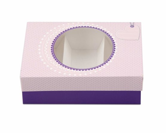 Drer Present-Box (for Macaroons and Cookies) Set of 2 17x12x6 cm in rosa, Fabric, Pink/Violet, 17 x 12 x 6 cm - Image 2
