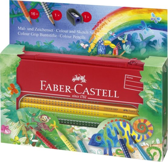 Faber-Castell Colour Grip 112452 Colouring and Drawing Set 18 Pieces in Metal Case