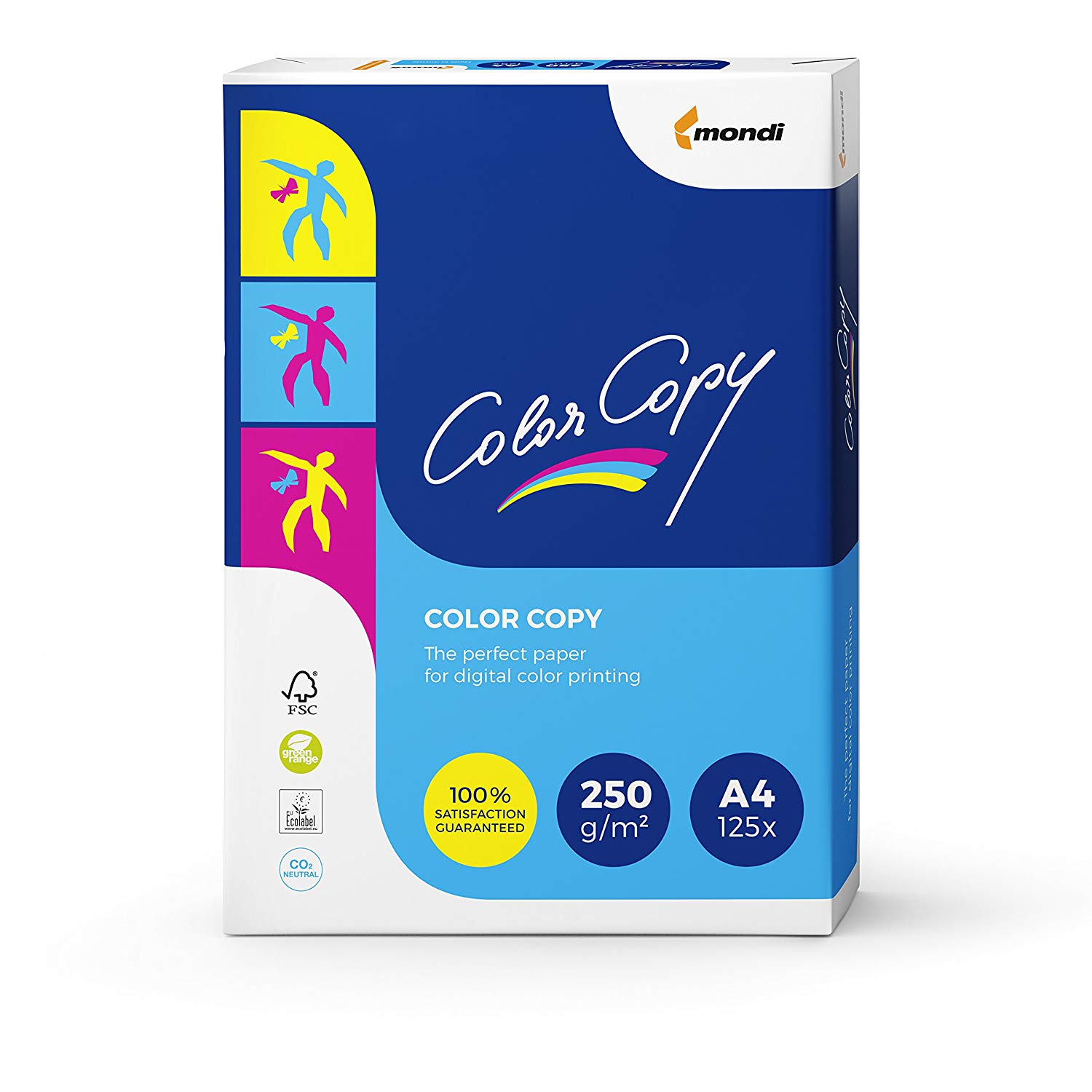 Mondi A4 - 26497 Colour Copy Paper, A4, 250 g/m², White, 1 Risma