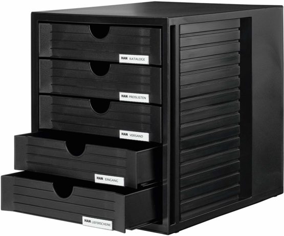 HAN 1450-13, SYSTEMBOX drawer set. Innovative, attractive design with 5 closed drawers, black - Image 2