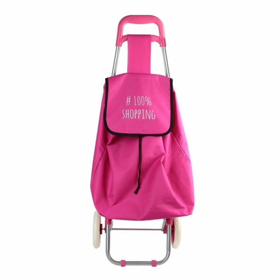 ENTRE TEMPS SH1549 Fabric Shopping Trolley with Two Wheels Original Design Black/Turquoise/Pink Random Model, Polyester, 35 x 27.2 x 93.5 cm - Image 2