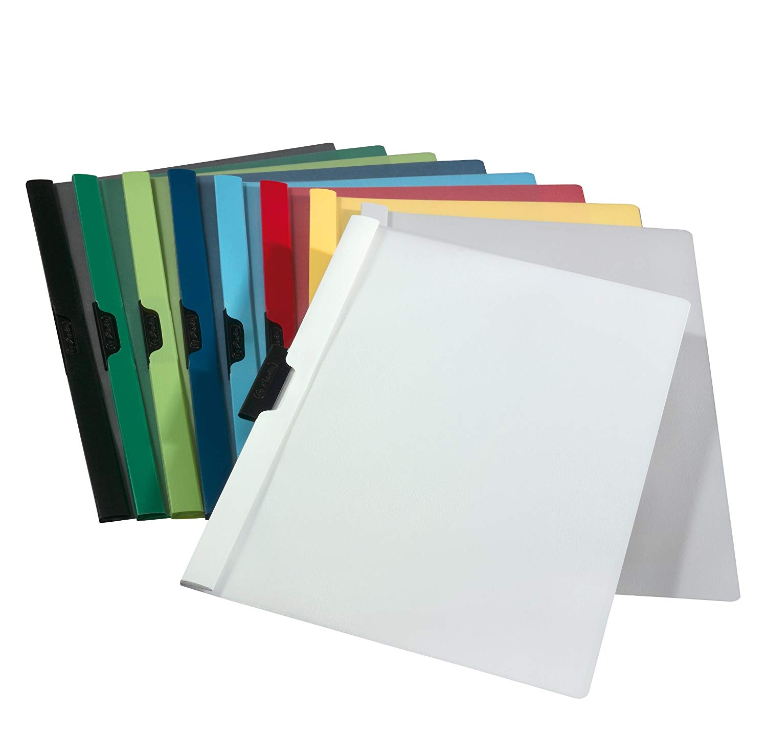 Herlitz A4 Spine Clip File with 30 Sheets Capacity - White (5 Pieces), 30 Blatt - Image 2