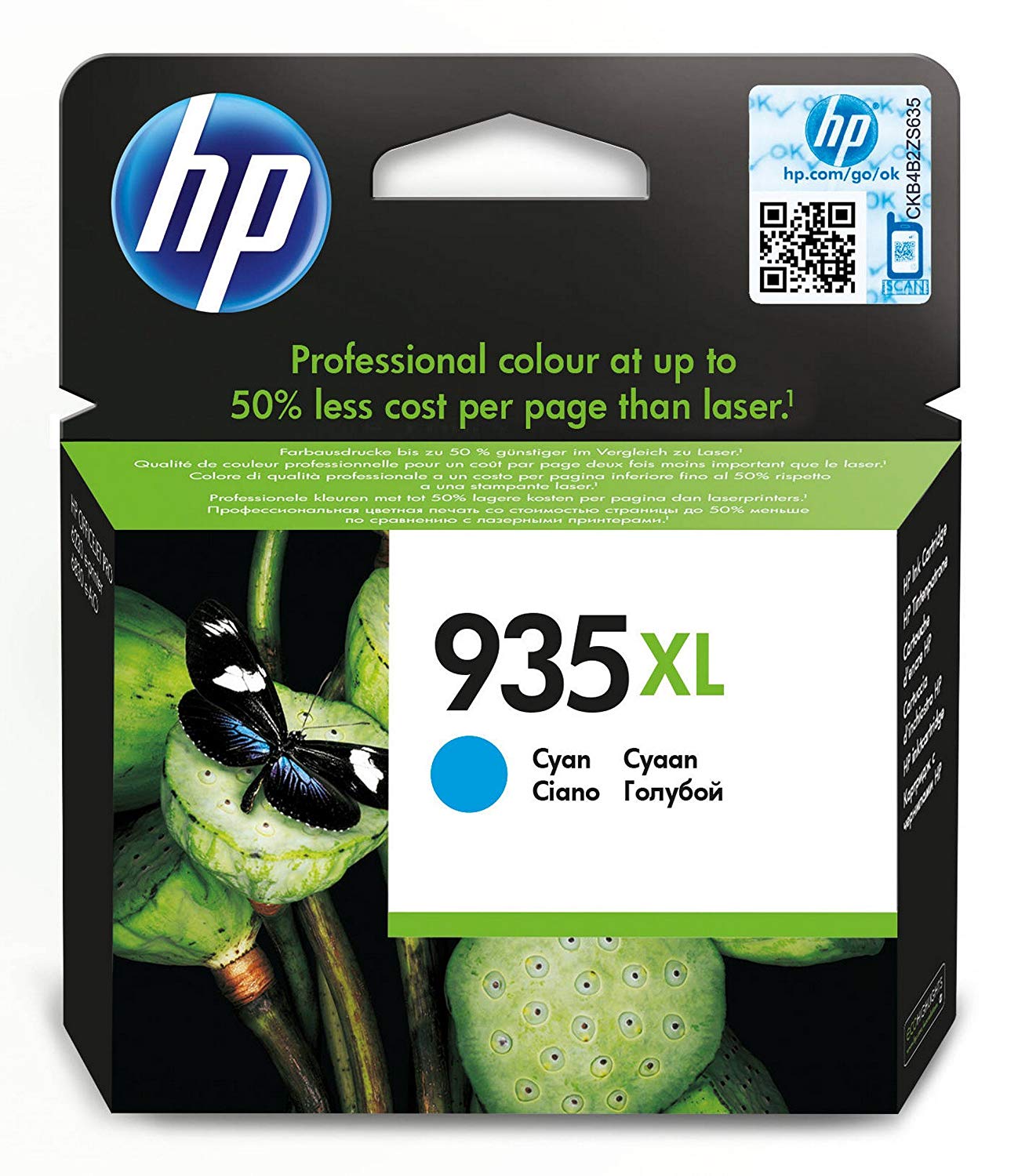 HP C2P24AE 935XL High Yield Original Ink Cartridge, Cyan, Single Pack